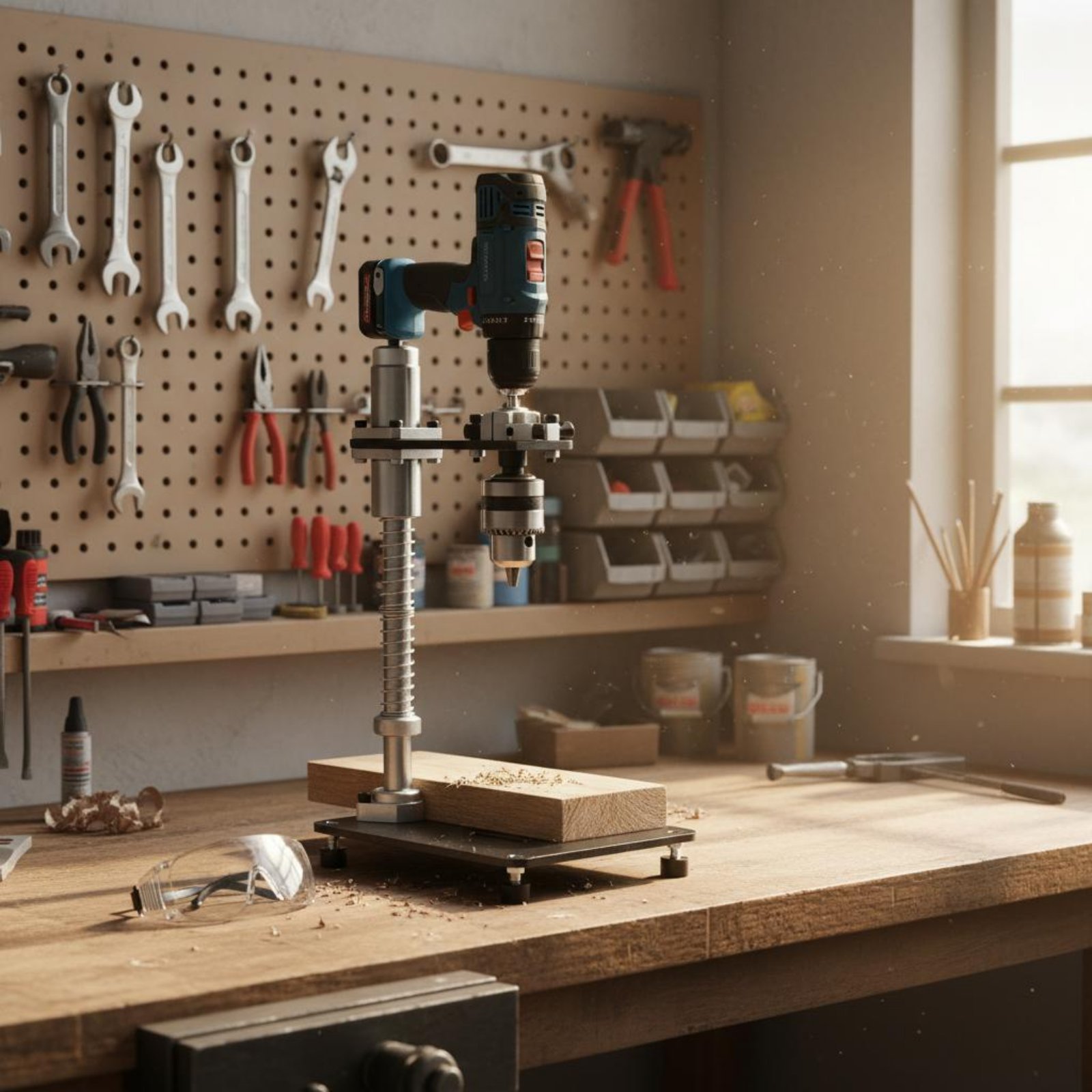 Drill Press - حامل مثقاب يدوي ثابت مع دليل